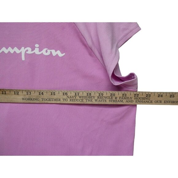 Champion Womens Short Sleeve Athletic Top Size L Pink Cropped Running - Picture 6 of 7